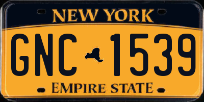 NY license plate GNC1539
