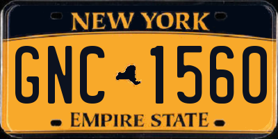 NY license plate GNC1560