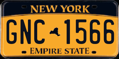 NY license plate GNC1566