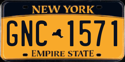 NY license plate GNC1571