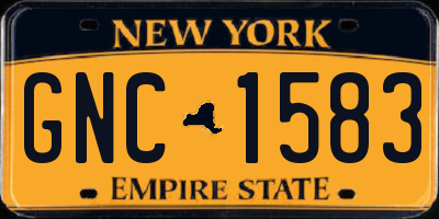 NY license plate GNC1583