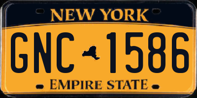 NY license plate GNC1586