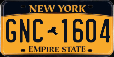NY license plate GNC1604