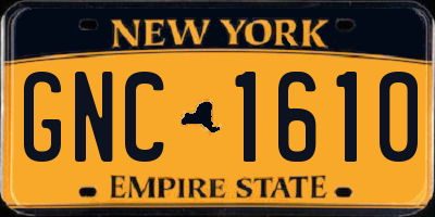 NY license plate GNC1610