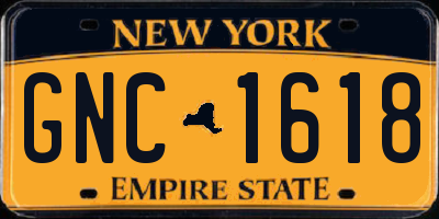 NY license plate GNC1618