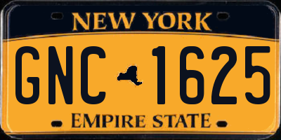 NY license plate GNC1625