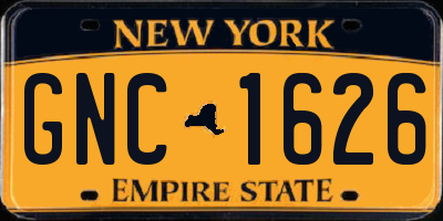 NY license plate GNC1626