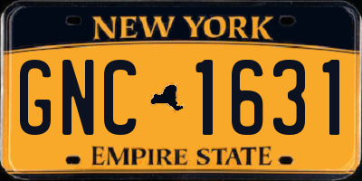 NY license plate GNC1631