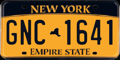 NY license plate GNC1641