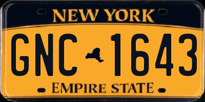 NY license plate GNC1643