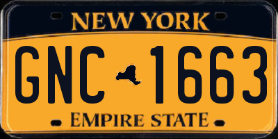 NY license plate GNC1663
