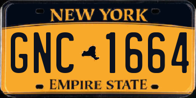 NY license plate GNC1664