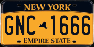 NY license plate GNC1666