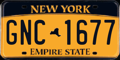 NY license plate GNC1677