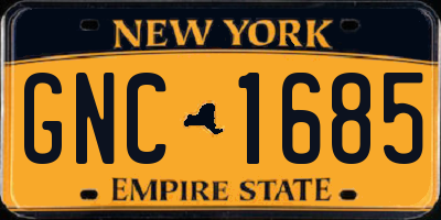 NY license plate GNC1685