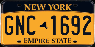 NY license plate GNC1692