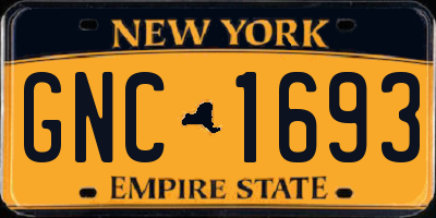 NY license plate GNC1693