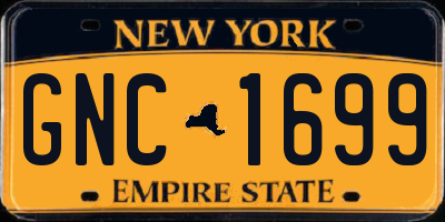 NY license plate GNC1699