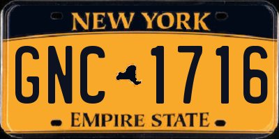 NY license plate GNC1716