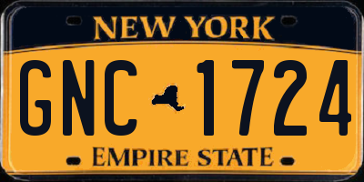 NY license plate GNC1724
