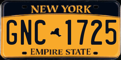 NY license plate GNC1725