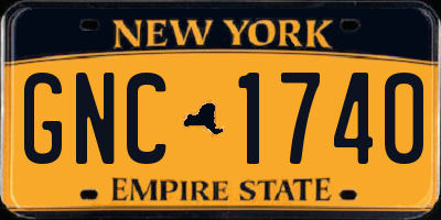 NY license plate GNC1740