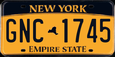 NY license plate GNC1745