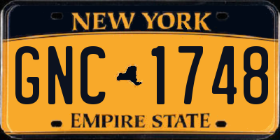 NY license plate GNC1748