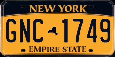 NY license plate GNC1749