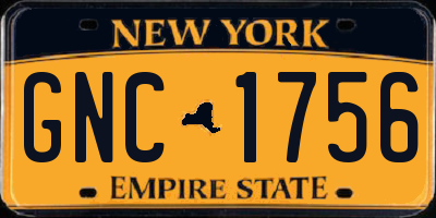NY license plate GNC1756