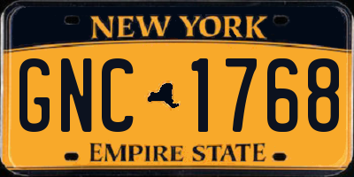 NY license plate GNC1768
