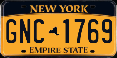 NY license plate GNC1769