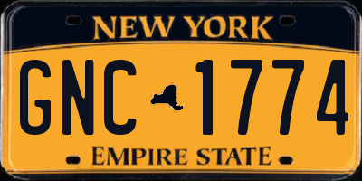 NY license plate GNC1774