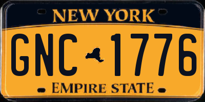 NY license plate GNC1776