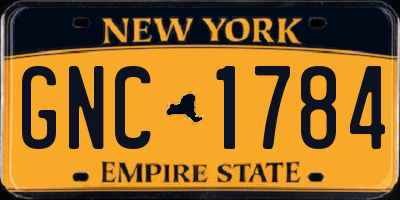 NY license plate GNC1784