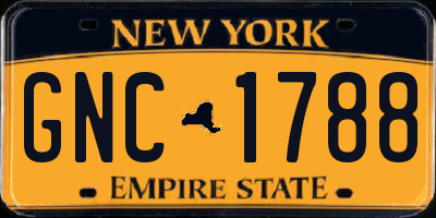 NY license plate GNC1788