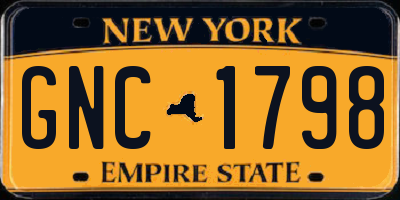 NY license plate GNC1798