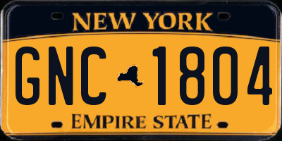 NY license plate GNC1804