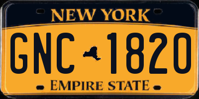 NY license plate GNC1820
