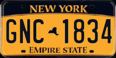 NY license plate GNC1834