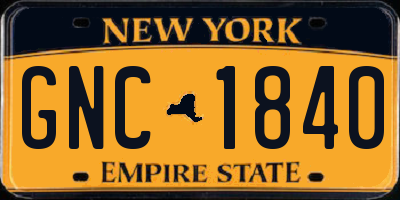 NY license plate GNC1840