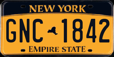 NY license plate GNC1842