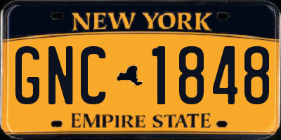 NY license plate GNC1848
