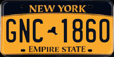 NY license plate GNC1860