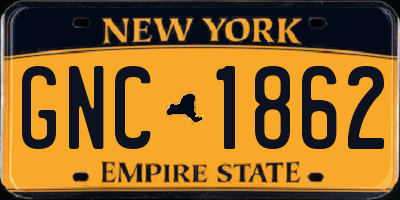 NY license plate GNC1862
