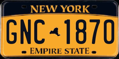 NY license plate GNC1870
