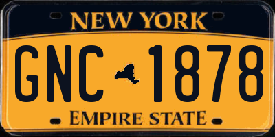 NY license plate GNC1878
