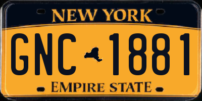 NY license plate GNC1881