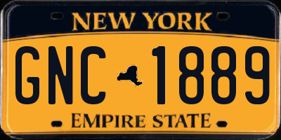 NY license plate GNC1889