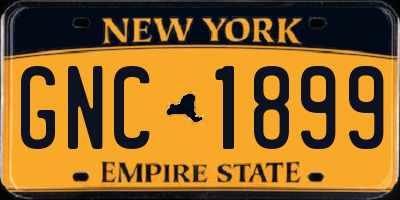 NY license plate GNC1899